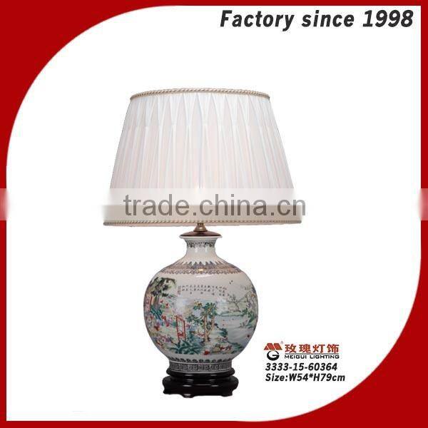 ceramic base of home lighting with shade