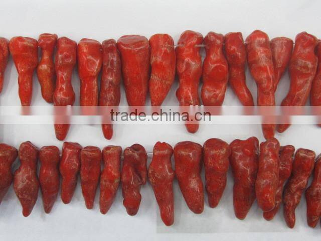 Bamboo coral dyed in red