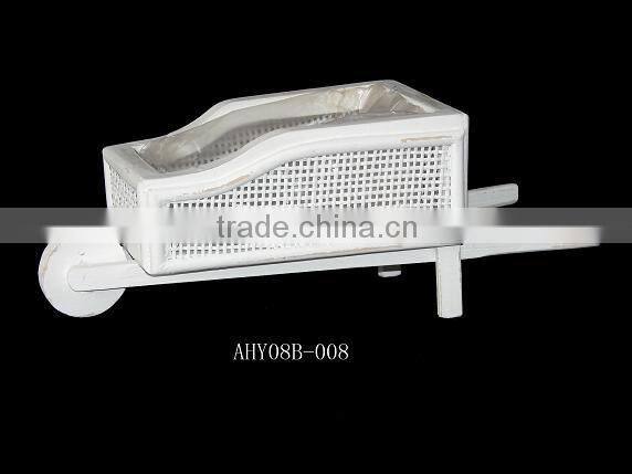 French style barrow shape wood garden pot