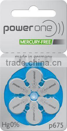 hearing aid mercury free zinc air battery for siemens hearing aids A675 size