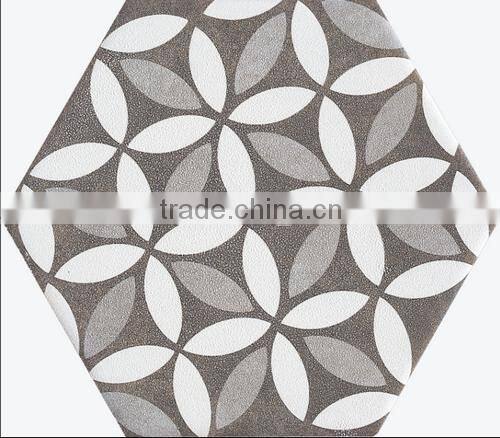 nice decorative grey color flower hexagon tile for wall and floor