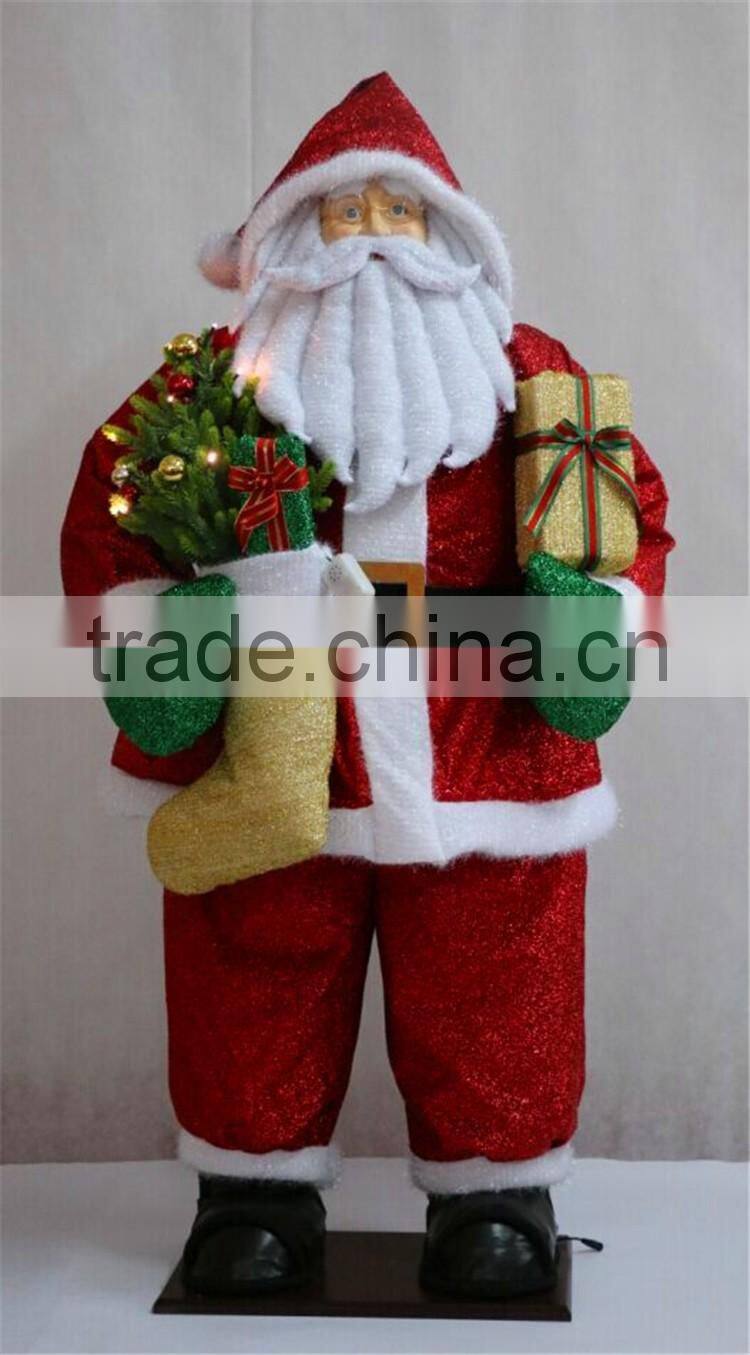 XM-A6186 outdoor plastic giant inflatable standing santa with light up
