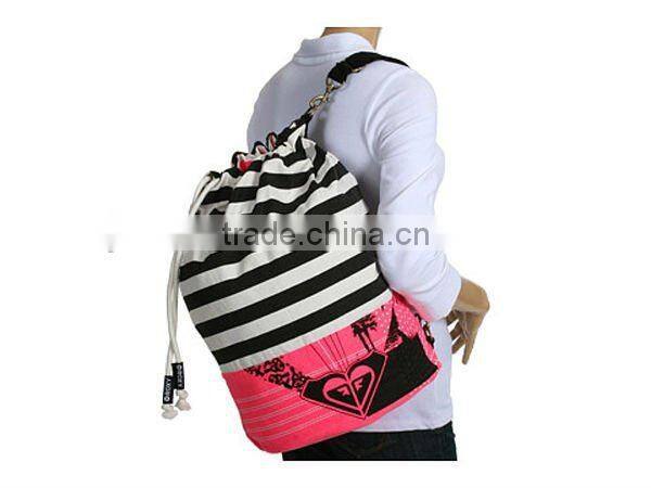 Fashion cotton drawstring bag backpack