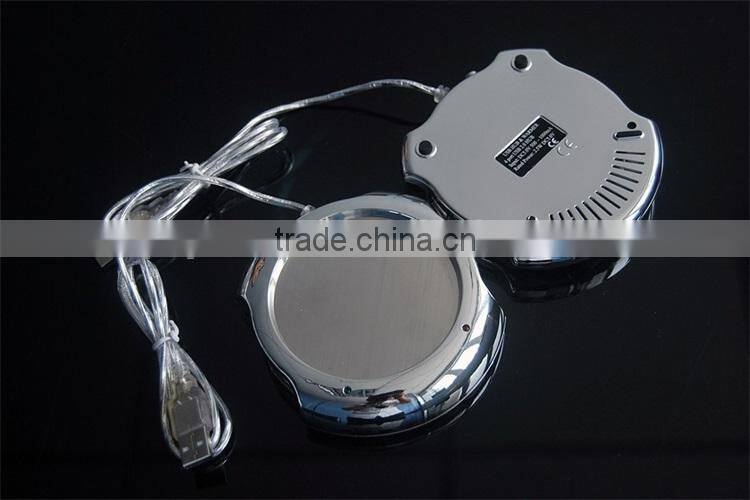Electroplate shiny usb hub cup/mug warmer with usb hub