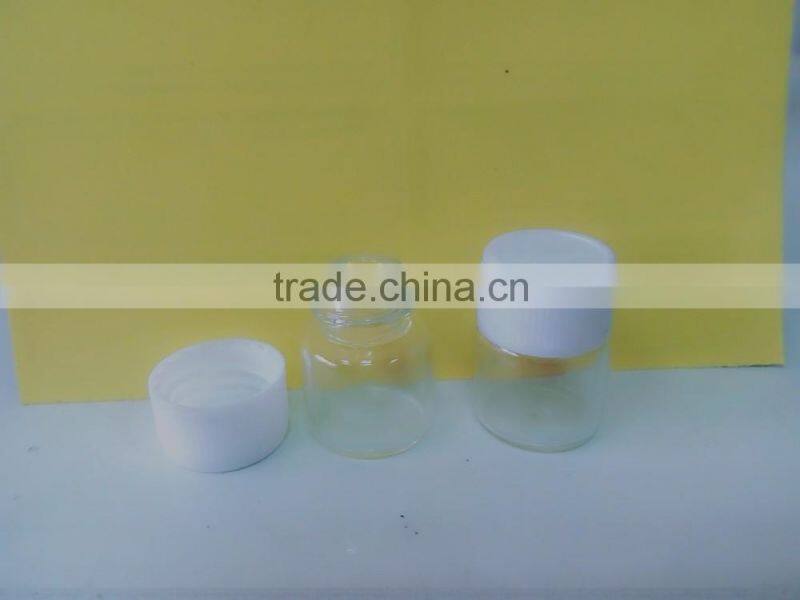 1ml-5ml clear glass vial with white cap