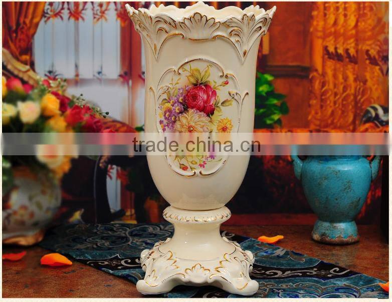 Modern luxury gold chinese ceramic vase for European style home decor