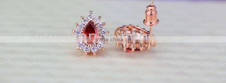 JINSE Red Stone Earrings