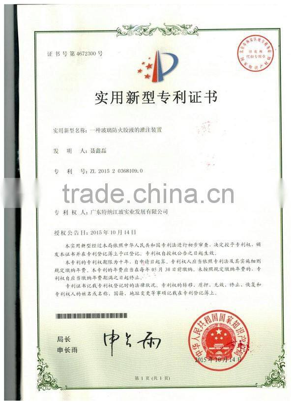 TENA (Model: TN-DFB-05-C1.50) high-impact Na-K fire proof glass sheet