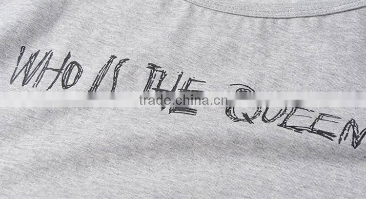 Summer fashion women's clothing collar printing new cotton of white t shirt women