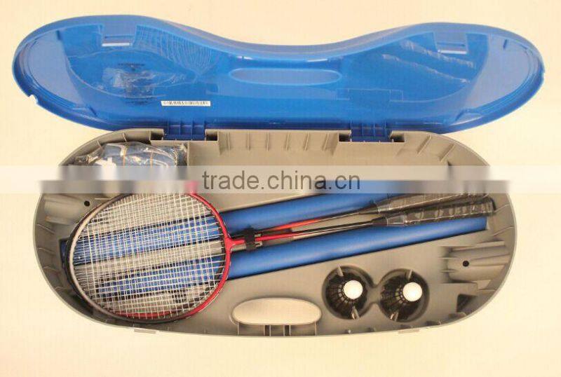 Portable badminton stand goal post.