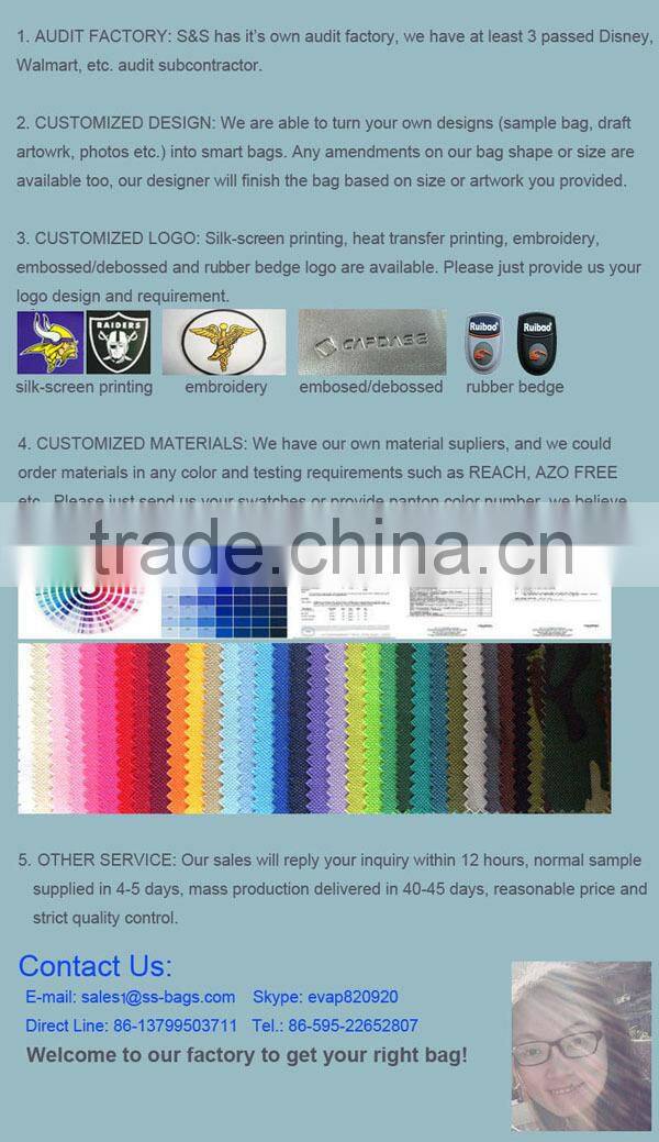 Durable Zippered Nylon Sports Canvas Drawstring Backpack Bag