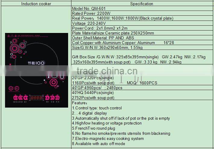 SuGoal High Quality homeuse Electric Induction cooker Alibaba China