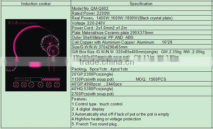 SuGoal High Quality homeuse Electric Induction cooker Alibaba China
