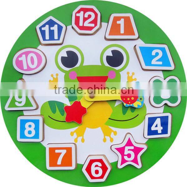 Shape sorting clock-wooden puzzle toy