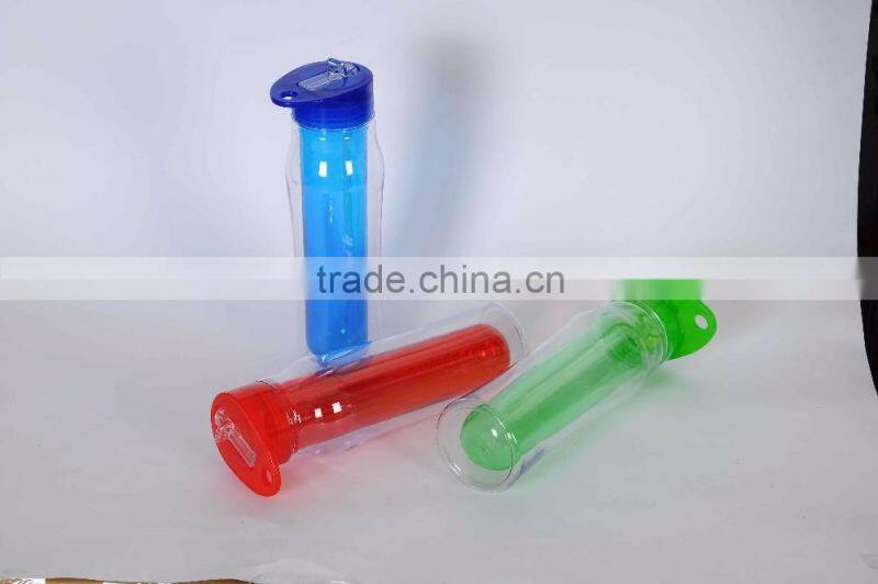 Eco-Friendly Feature plastic Material water bottle, sport water bottle with ice infuser, child water bottle with straw