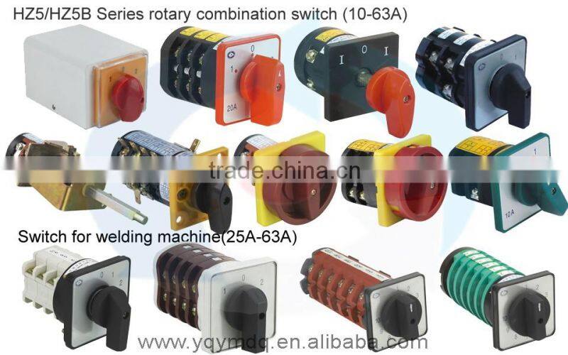 HZ5B-20/4DG for distribution box electrical high voltage changeover rotary cam switch four poles 20A sliver point contacts CE
