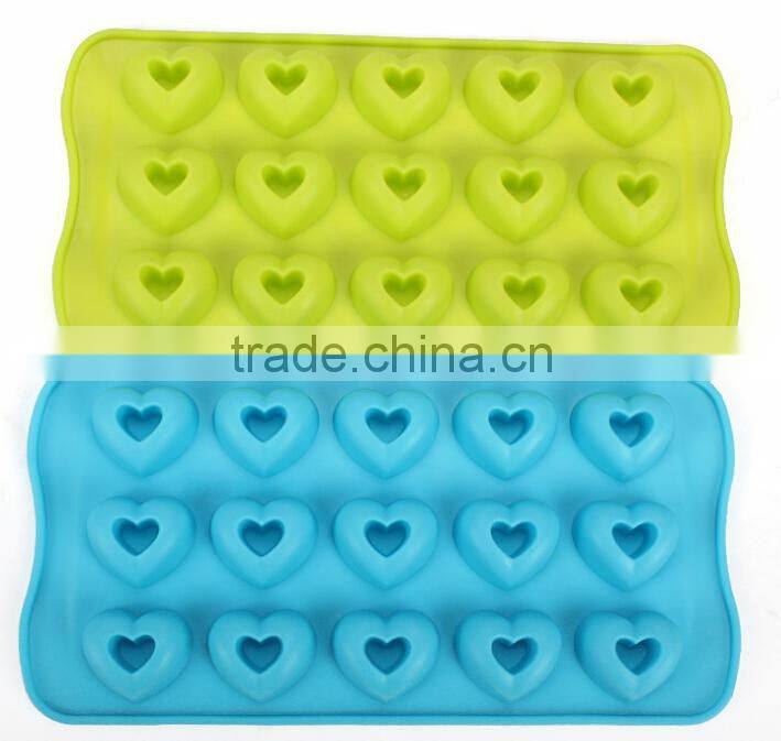 Brand new heart shape silicone baking cake mold ,silicon ice tray with great price