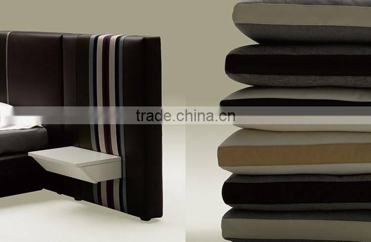2016 Luxury bedroom fancy furniture PU leather bed double size beds
