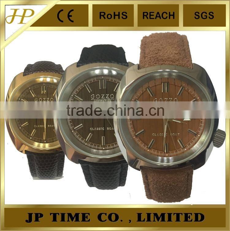 fancy big crown on 3.8 hour high quality swiss movt quartz watch stainless steel back