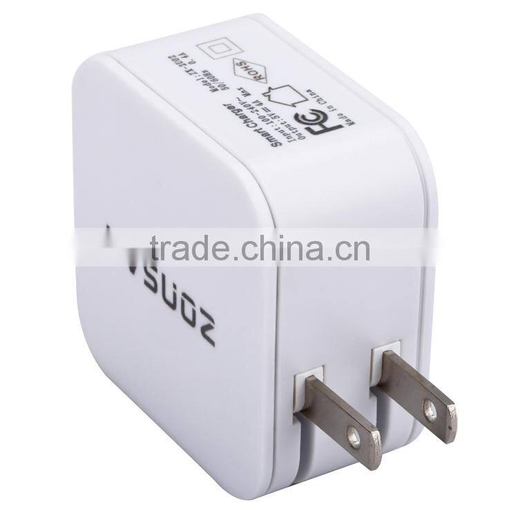 CE,ROHS,FCC Approved dual usb charger cell phone , ODM/OEM quick deliver power sockets with smart IC