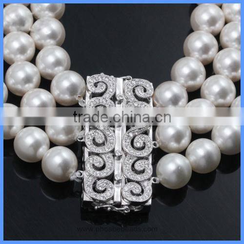 3 Strands Sterling Silver Micro Pave Zircon Rectangle Multifunction Double Safe Box Clasps Necklace Connector Charm SC-CZ031