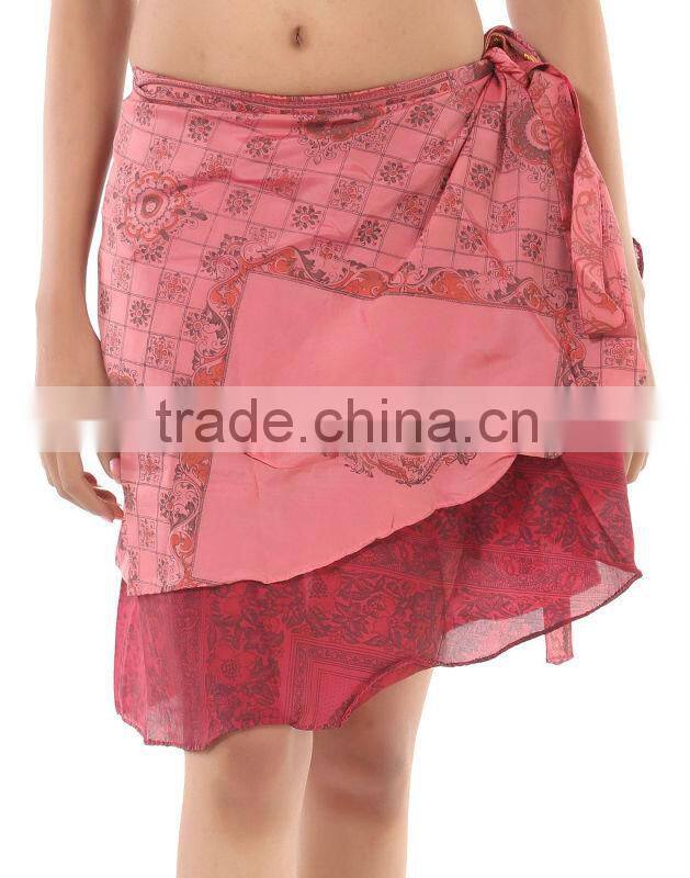 Indian Fine Quality Sari Silk Wrap Skirt At Best Price