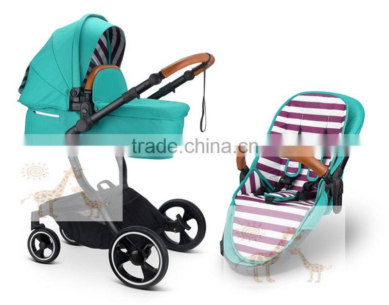 Best Baby Europe Standard Pram Strollers 3 IN 1 Purple Baby Stroller