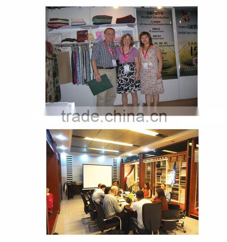 Polyester fire retardant jacquard fabric