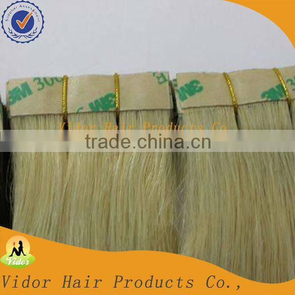 22'' European Remy Hair/ Pu Hair Weft Hair Extensions Tape Hair Extensions 60# 613#