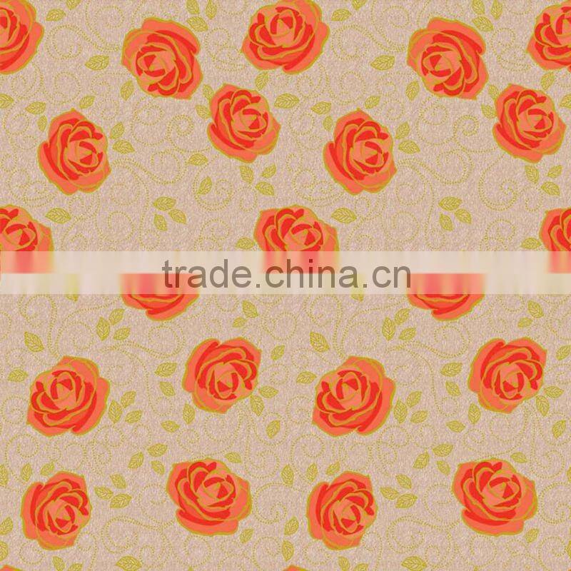 Laminated PVC table cloth with non-woven as backing.