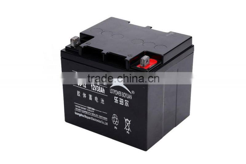 Newest 12v 38ah Rechargeable Gel battery for DC Panel