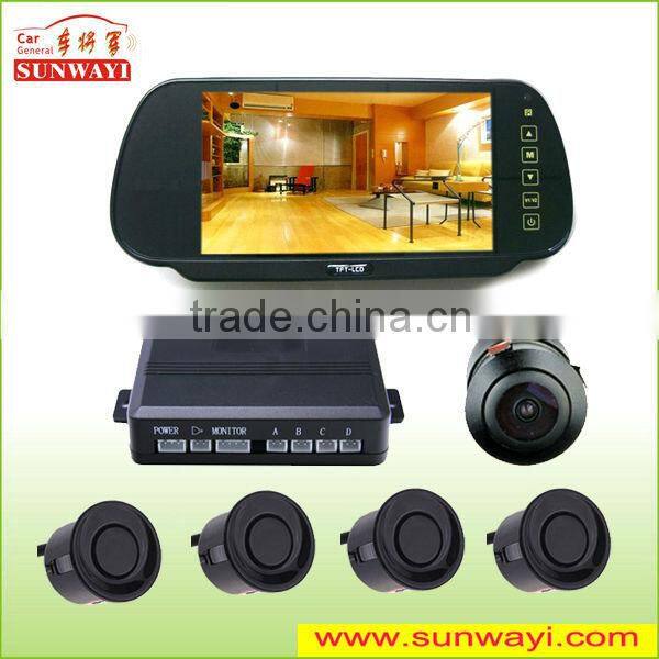 Camera and 7inch Rearview Mirror Display Car Reversing Aid parking sensor system for Easy Parking