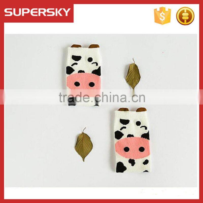A-270 Girl Cute Animal Socks Kids Cow Animal Boot Socks Cow Deisgn Children Knee Socks