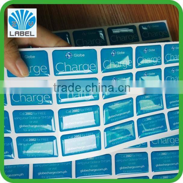 Clear flexible epoxy resin doming vinyl sticker