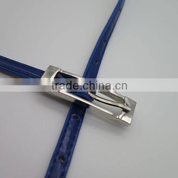 2015 hot sale deep blue adjustable skinny ladies belt for women