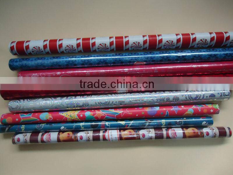 Laser printed Gift wrapping paper set in pvc tube