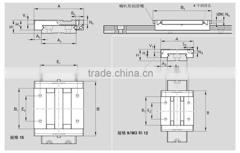 Rexroth R044129301 linear guide block