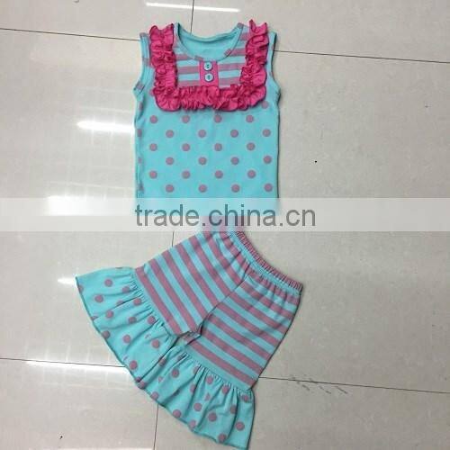 fashionable girls summer clothing set 0-12T girl boutique clothing set wholesale cheap kids 2 pcs summer outfit