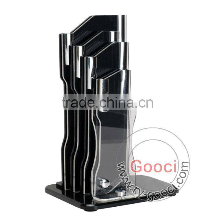 3- Piece NEW Acrylic 2 knife and peeler Knife Holder ceramic knife Cutlery