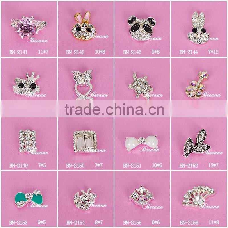 2016 Wholesale Fancy 3d Nail Art Designs, Multi Animal Colorful Metal Nail Art Charm Decoration
