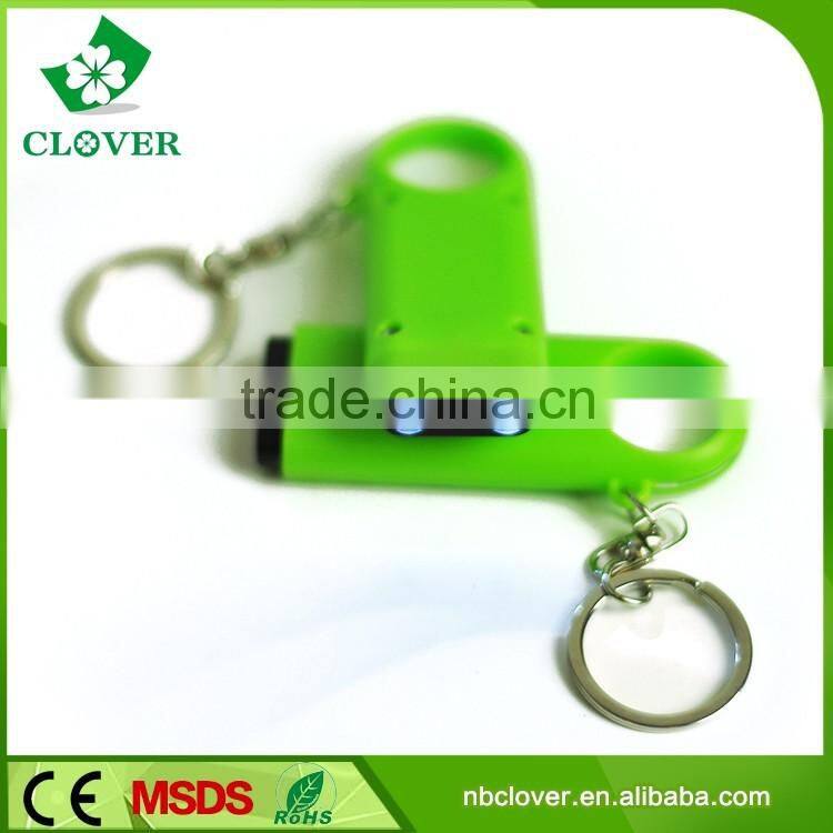 ABS material 2 led 2* AG13 battery keychain led flashlight wholesale