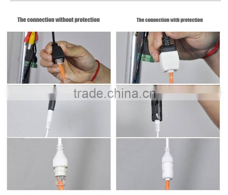 Black Nylon 9 Pin Aviation Electrical Connectors To RJ45 Converter For POE