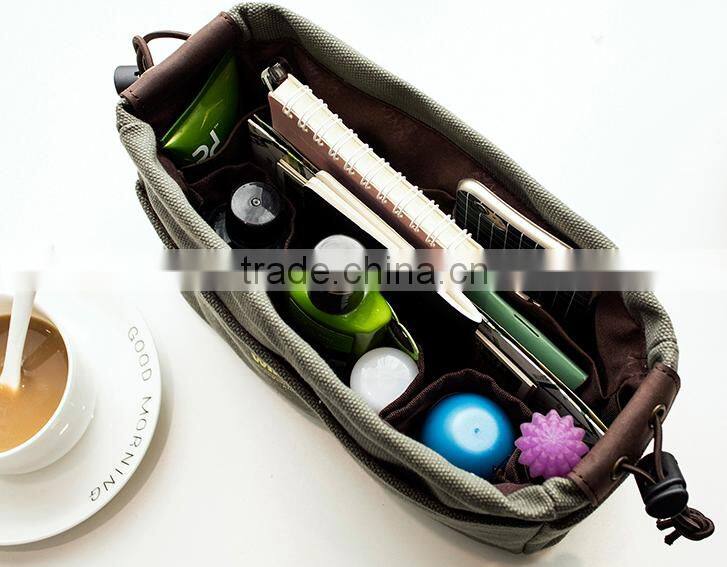 Large Capacity Canvas Bag Inside Bag Drawstring Design