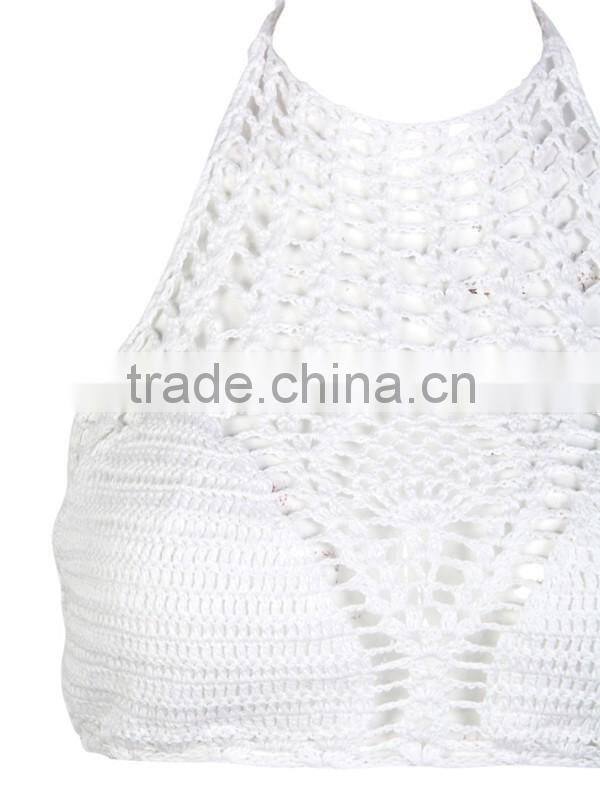 Hot sale good quality handmade crochet braided bikini swimwear for young gril