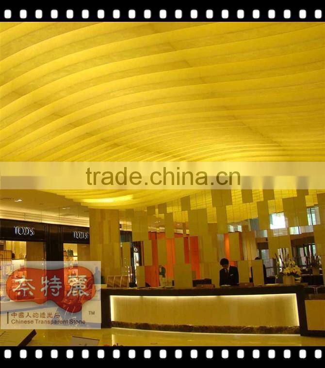 Backlit Translucent decorative panel for bar counter