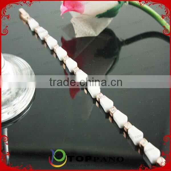 high quality white crystal health care stainless steel energy magnetic germanium bracelet for ladies