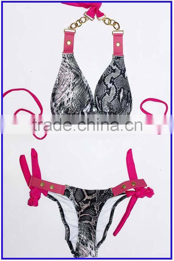 Sexy high waist bikini one piece japanese girls shiny sewing swimsuit