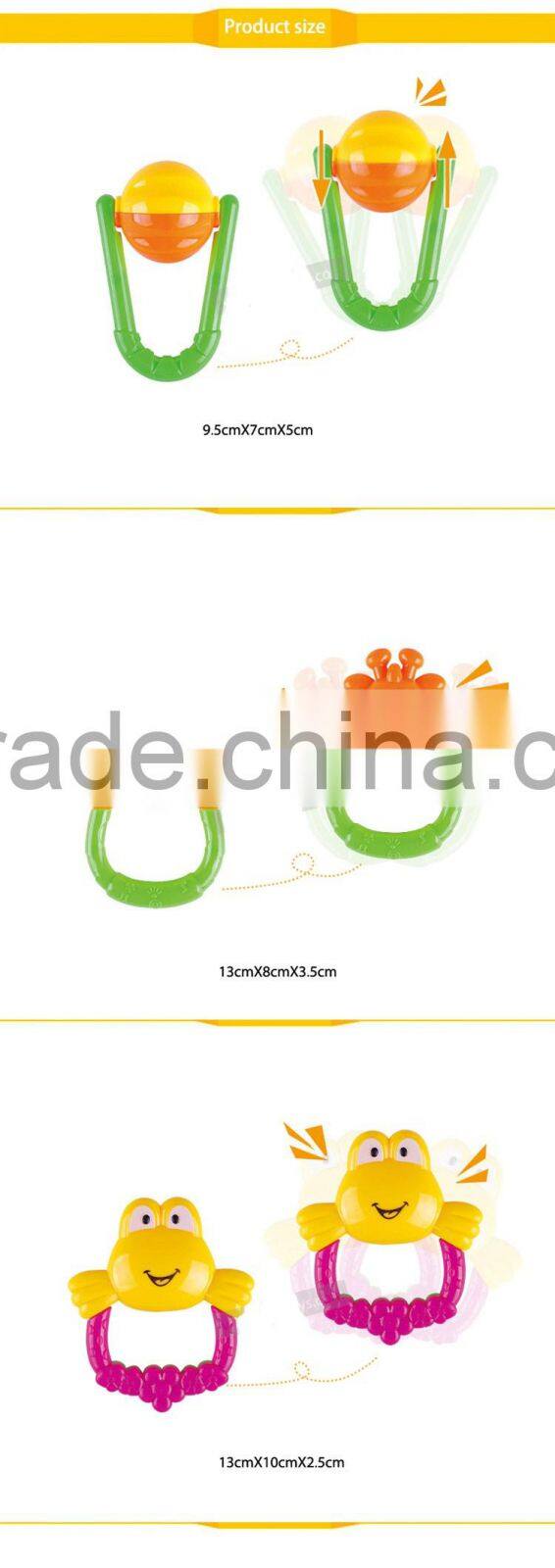 Lovely plastic music instrumental baby rattles nipple infant toys