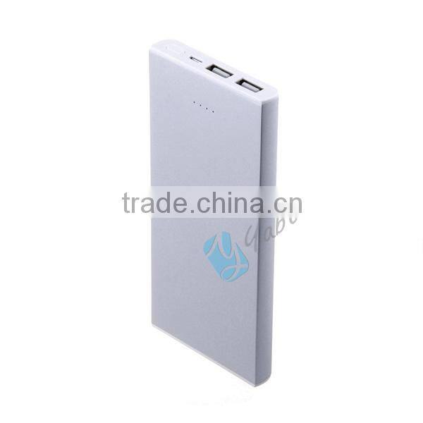 Custom Logo Laser Dual Port Back Up Battery Mobile Slim Power Bank