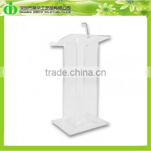 DDL-0045 ISO9001 Shenzhen Factory Wholesale SGS Test Modern Design Transparent Acrylic Speech Lectern